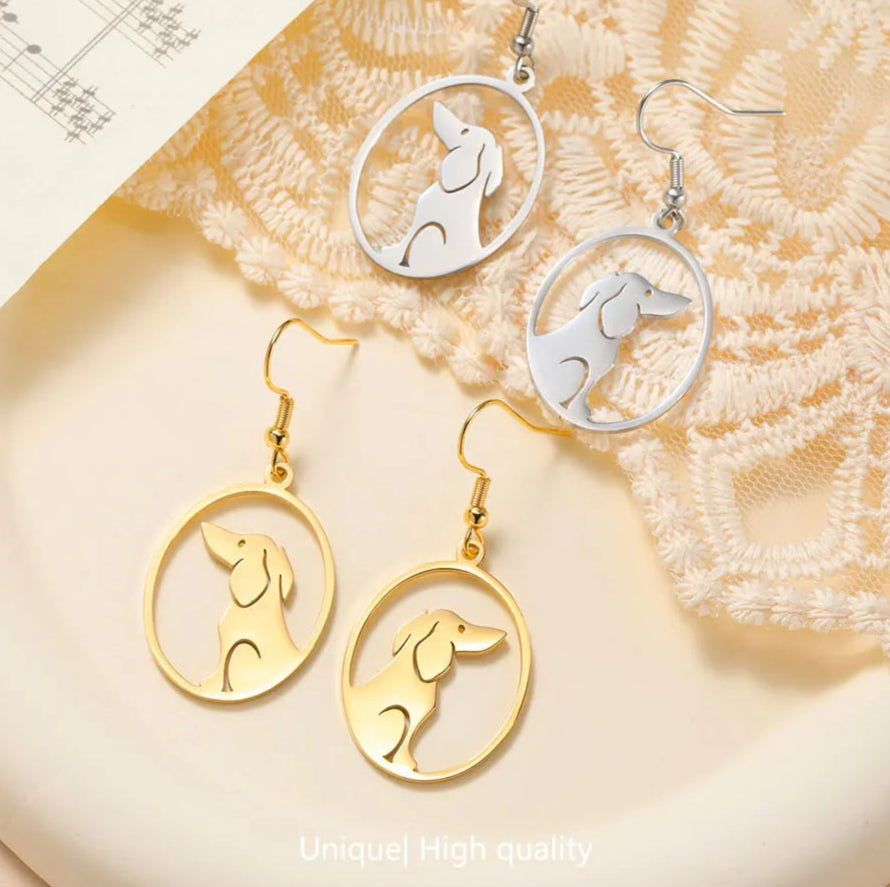 Dog Earrings Stainless Steel Lovely Dachshund Pet Animal Earrings for Women Fashion Jewelry - PeticaDeals