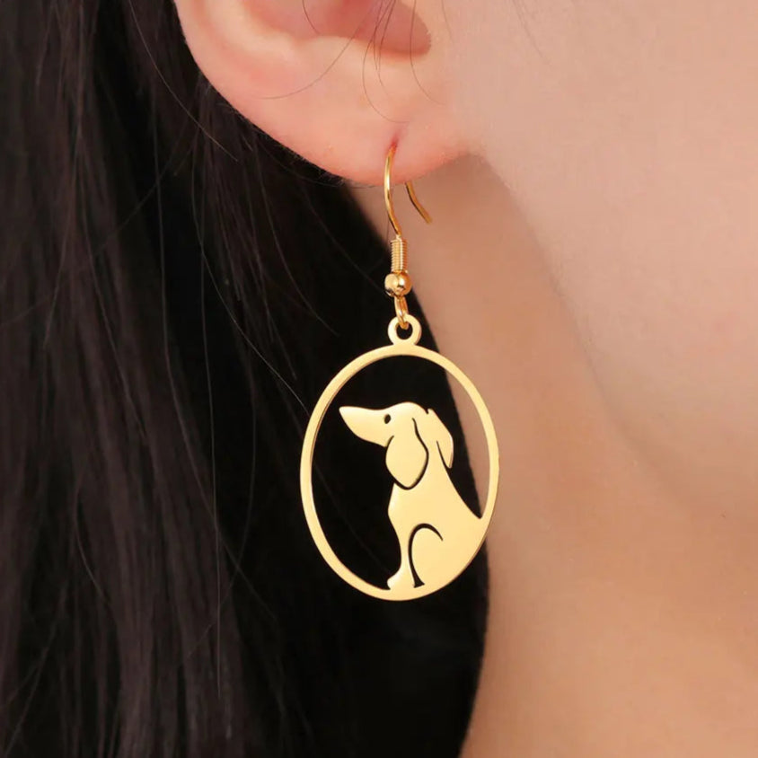 Dog Earrings Stainless Steel Lovely Dachshund Pet Animal Earrings for Women Fashion Jewelry - PeticaDeals
