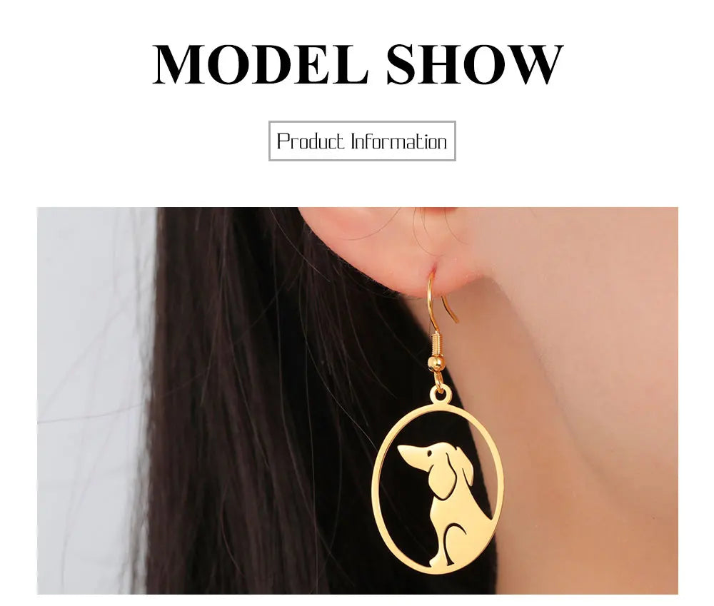 Dog Earrings Stainless Steel Lovely Dachshund Pet Animal Earrings for Women Fashion Jewelry - PeticaDeals