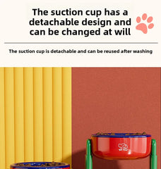 Dog Food Bowl Adjustable Lifting Cat Bowl Oblique Mouth High-footed - PeticaDeals