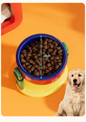 Dog Food Bowl Adjustable Lifting Cat Bowl Oblique Mouth High-footed - PeticaDeals