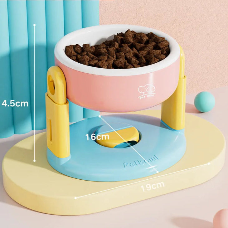 Dog Food Bowl Adjustable Lifting Cat Bowl Oblique Mouth High-footed - PeticaDeals