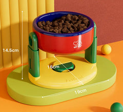 Dog Food Bowl Adjustable Lifting Cat Bowl Oblique Mouth High-footed - PeticaDeals