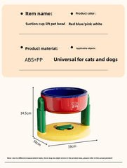 Dog Food Bowl Adjustable Lifting Cat Bowl Oblique Mouth High-footed - PeticaDeals