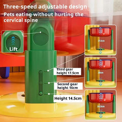 Dog Food Bowl Adjustable Lifting Cat Bowl Oblique Mouth High-footed - PeticaDeals