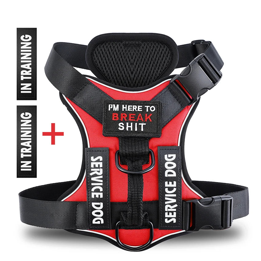 Dog Harness No-pull Reflective Tactical Harness Vest for Small Large Pet Dogs - PeticaDeals