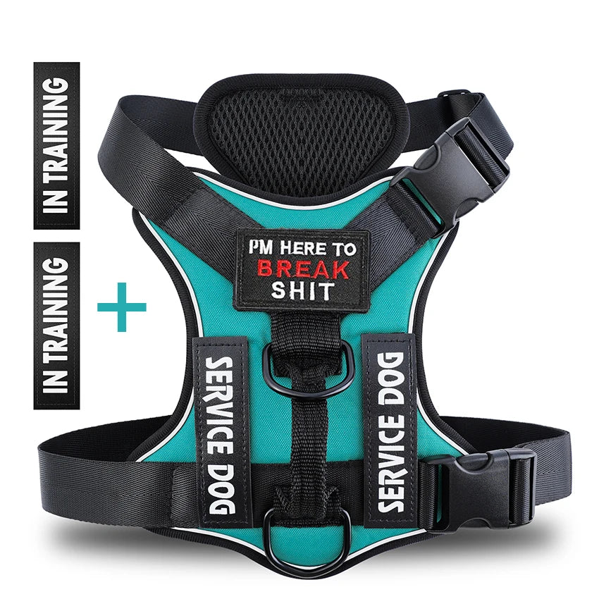 Dog Harness No-pull Reflective Tactical Harness Vest for Small Large Pet Dogs - PeticaDeals