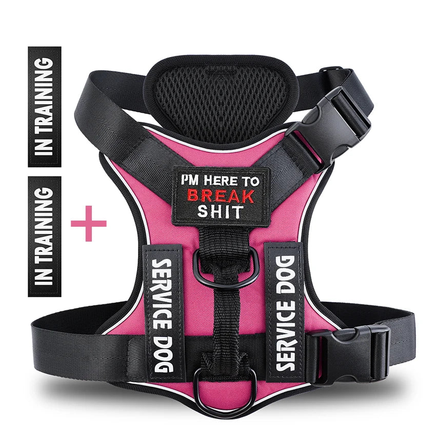 Dog Harness No-pull Reflective Tactical Harness Vest for Small Large Pet Dogs - PeticaDeals