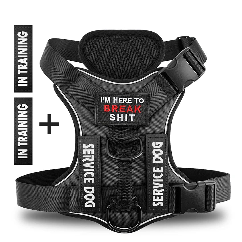 Dog Harness No-pull Reflective Tactical Harness Vest for Small Large Pet Dogs - PeticaDeals