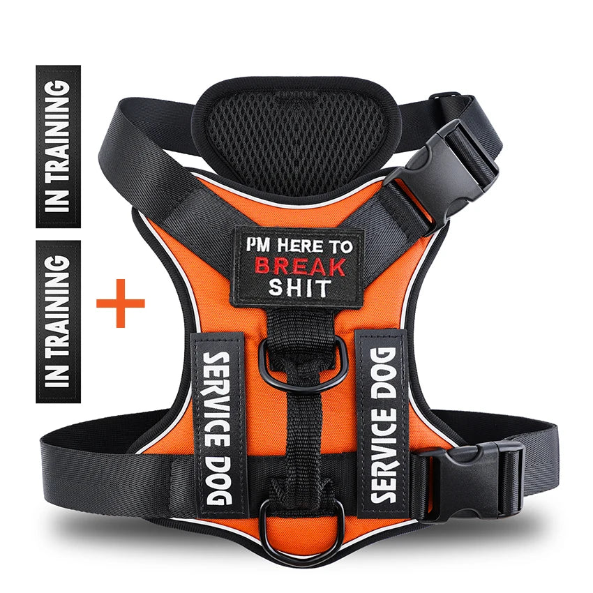 Dog Harness No-pull Reflective Tactical Harness Vest for Small Large Pet Dogs - PeticaDeals