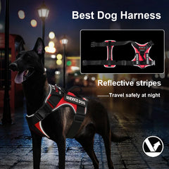 Dog Harness No-pull Reflective Tactical Harness Vest for Small Large Pet Dogs - PeticaDeals
