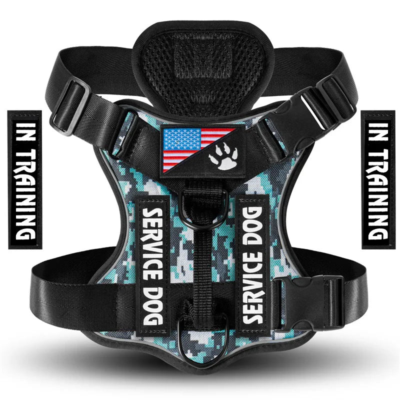 Dog Harness No-pull Reflective Tactical Harness Vest for Small and Large Pet Dogs - PeticaDeals