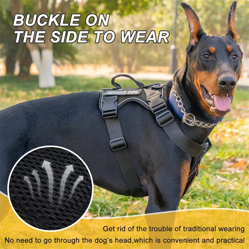 Dog Harness No-pull Reflective Tactical Harness Vest for Small and Large Pet Dogs - PeticaDeals