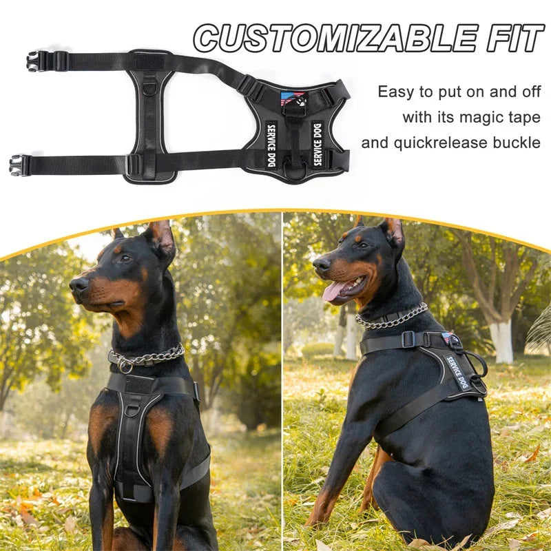 Dog Harness No-pull Reflective Tactical Harness Vest for Small and Large Pet Dogs - PeticaDeals