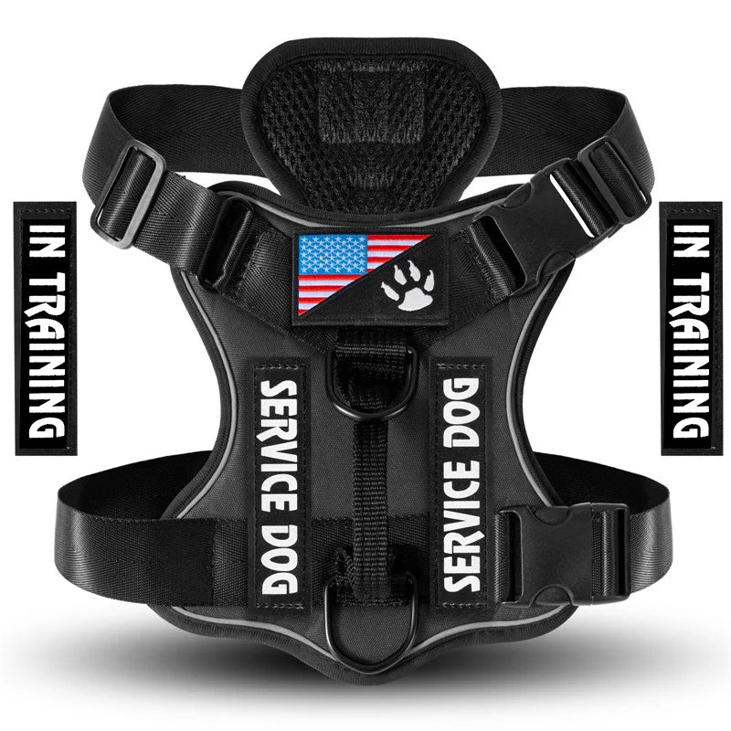 Dog Harness No-pull Reflective Tactical Harness Vest for Small and Large Pet Dogs - PeticaDeals