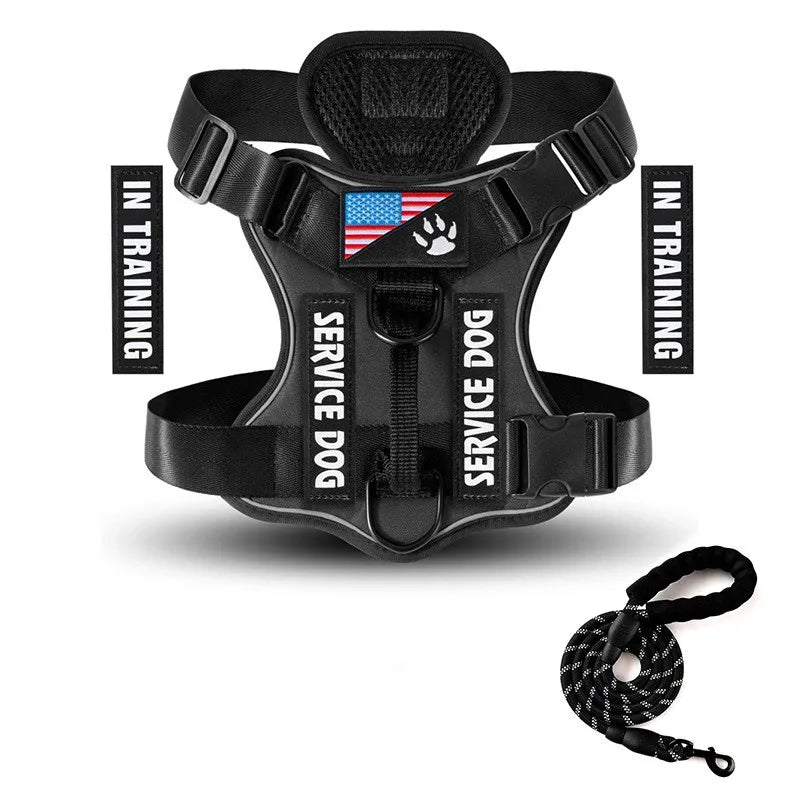 Dog Harness No-pull Reflective Tactical Harness Vest for Small and Large Pet Dogs - PeticaDeals