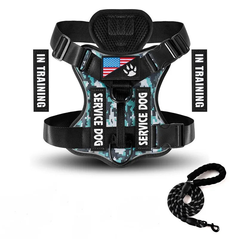 Dog Harness No-pull Reflective Tactical Harness Vest for Small and Large Pet Dogs - PeticaDeals