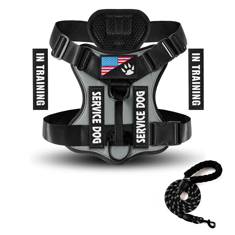 Dog Harness No-pull Reflective Tactical Harness Vest for Small and Large Pet Dogs - PeticaDeals