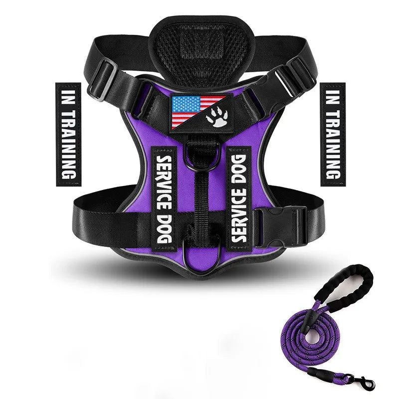 Dog Harness No-pull Reflective Tactical Harness Vest for Small and Large Pet Dogs - PeticaDeals