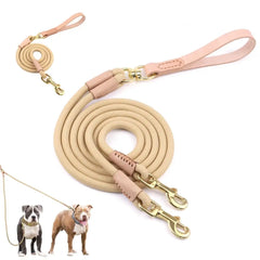 Dog Leash Durable Pet Walking Leash Rope Double Coupler 1 Way 2 Ways - PeticaDeals