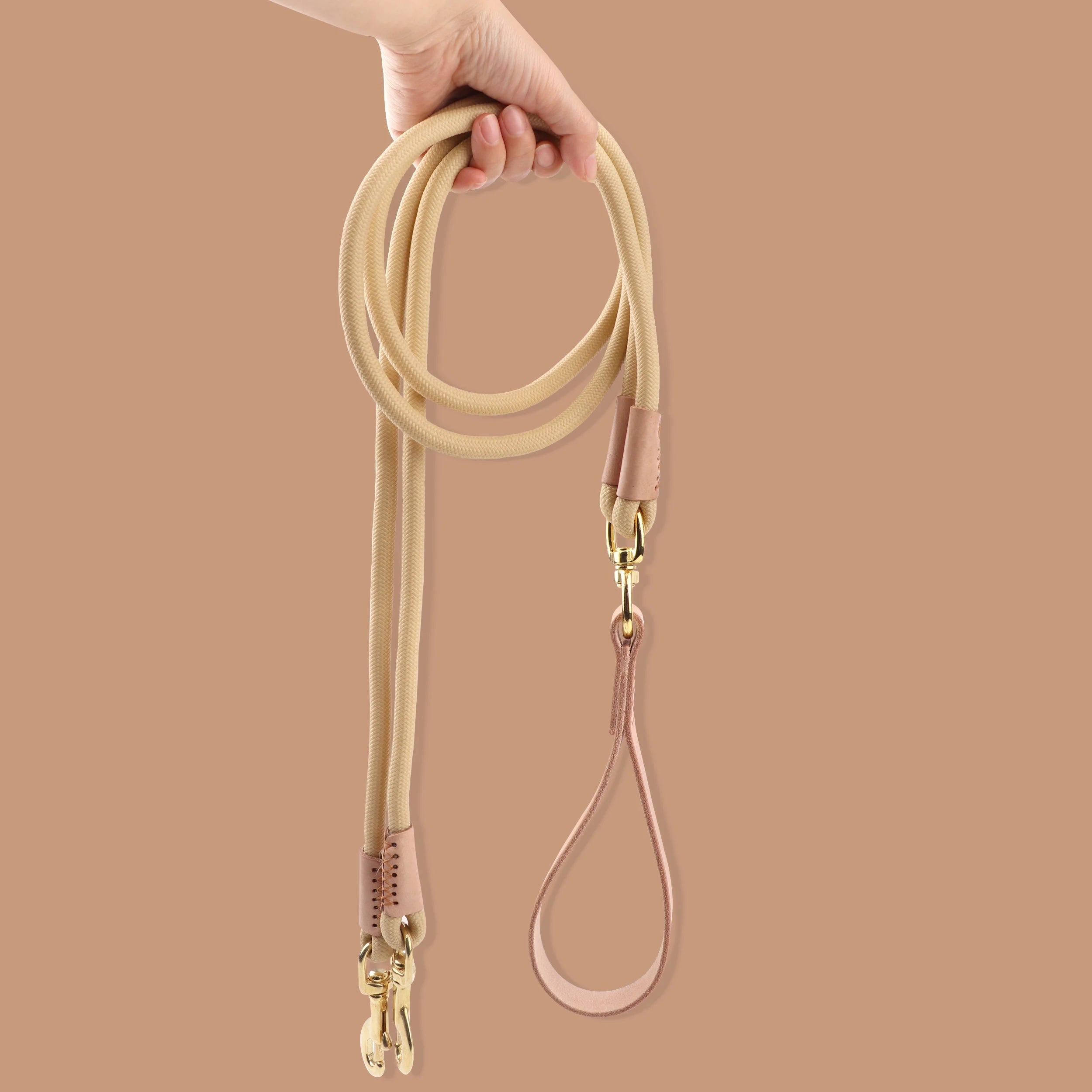 Dog Leash Durable Pet Walking Leash Rope Double Coupler 1 Way 2 Ways - PeticaDeals