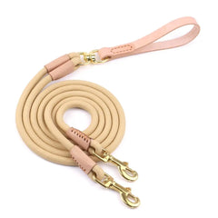 Dog Leash Durable Pet Walking Leash Rope Double Coupler 1 Way 2 Ways - PeticaDeals