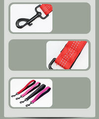 Dog Leash Short Comfortable Handle Leashes 30cm Reflective Belt for Dog Walking Nylon - PeticaDeals