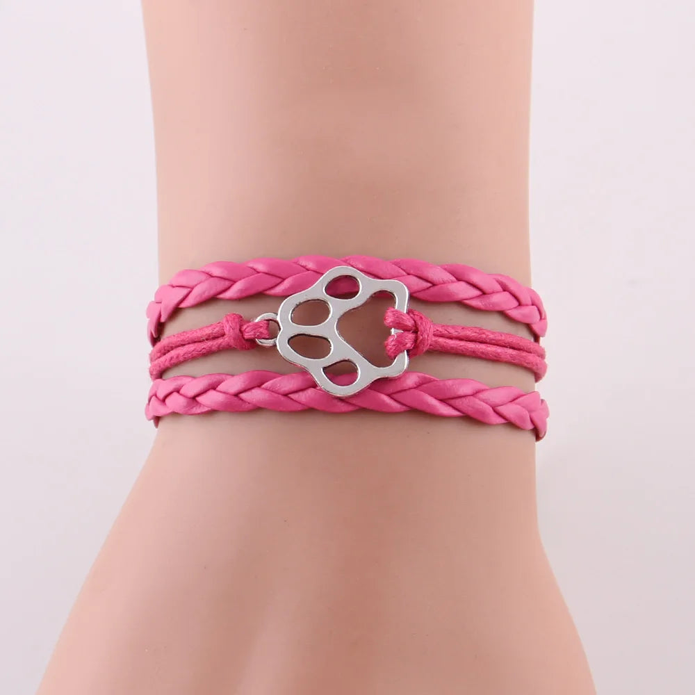 Dog Paw Bracelet Stacks Animal Dog Paw Charm Women Bracelets & Bangles For Women Men - PeticaDeals