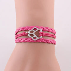 Dog Paw Bracelet Stacks Animal Dog Paw Charm Women Bracelets & Bangles For Women Men - PeticaDeals