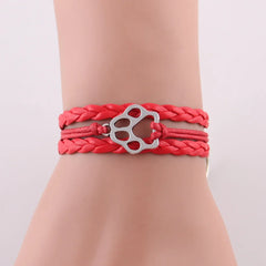 Dog Paw Bracelet Stacks Animal Dog Paw Charm Women Bracelets & Bangles For Women Men - PeticaDeals