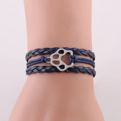 Dog Paw Bracelet Stacks Animal Dog Paw Charm Women Bracelets & Bangles For Women Men - PeticaDeals