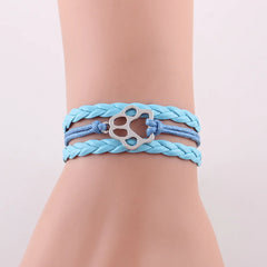 Dog Paw Bracelet Stacks Animal Dog Paw Charm Women Bracelets & Bangles For Women Men - PeticaDeals