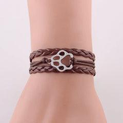 Dog Paw Bracelet Stacks Animal Dog Paw Charm Women Bracelets & Bangles For Women Men - PeticaDeals