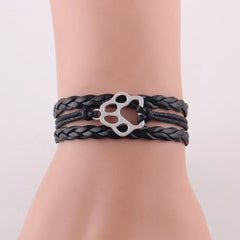 Dog Paw Bracelet Stacks Animal Dog Paw Charm Women Bracelets & Bangles For Women Men - PeticaDeals