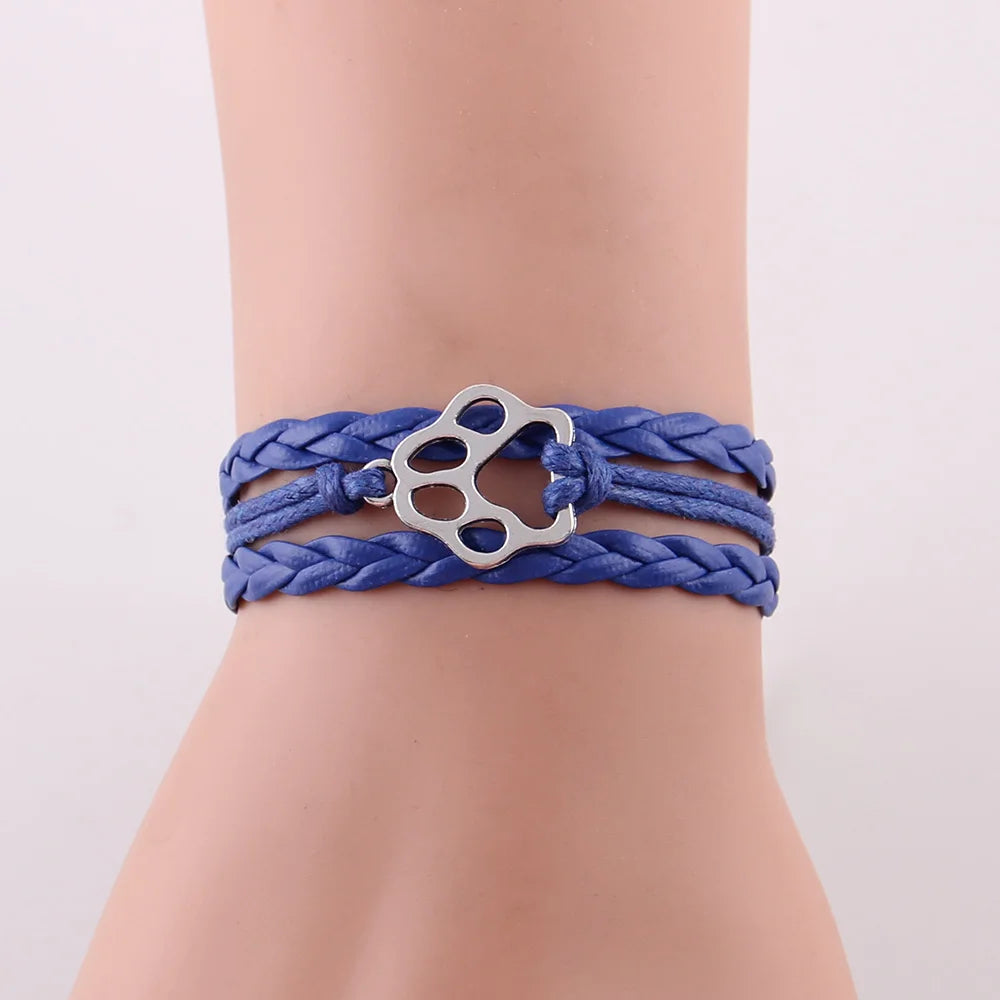 Dog Paw Bracelet Stacks Animal Dog Paw Charm Women Bracelets & Bangles For Women Men - PeticaDeals