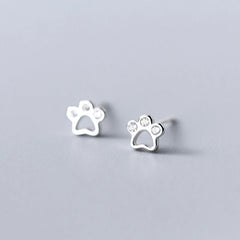 Dog Paw Stud Earrings For Women Silver 925 Minimalist Fine Women's Earrings Jewelry - PeticaDeals