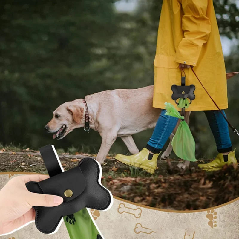Dog Poop Pickup Bag Dispenser with Leash Clip -  PeticaDeals