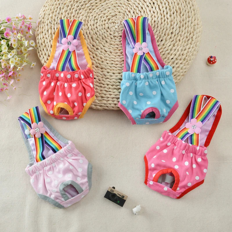 Dot Denim Dog Female Shorts Pants for Small & Medium Dogs - PeticaDeals