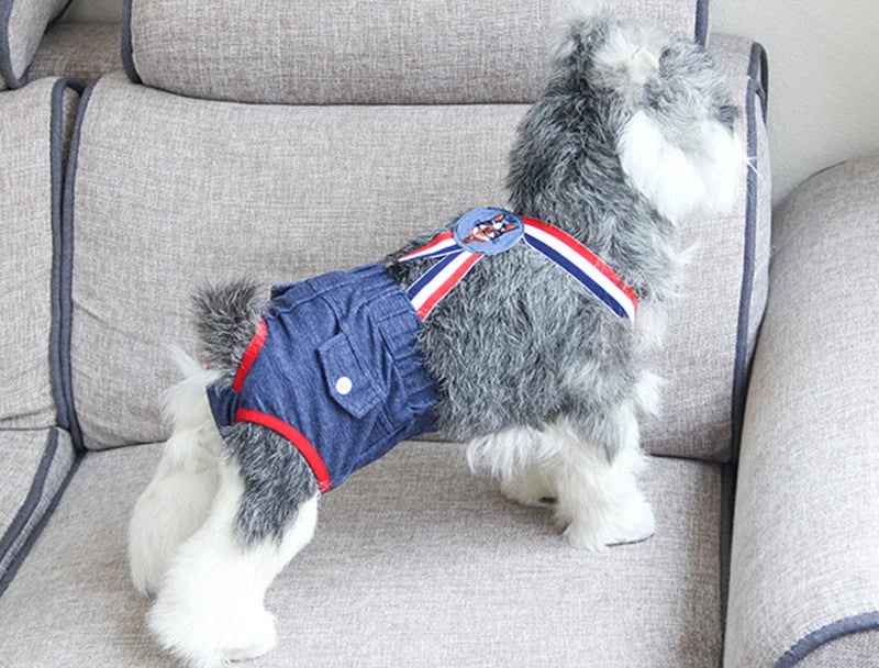 Dot Denim Dog Female Shorts Pants for Small & Medium Dogs - PeticaDeals