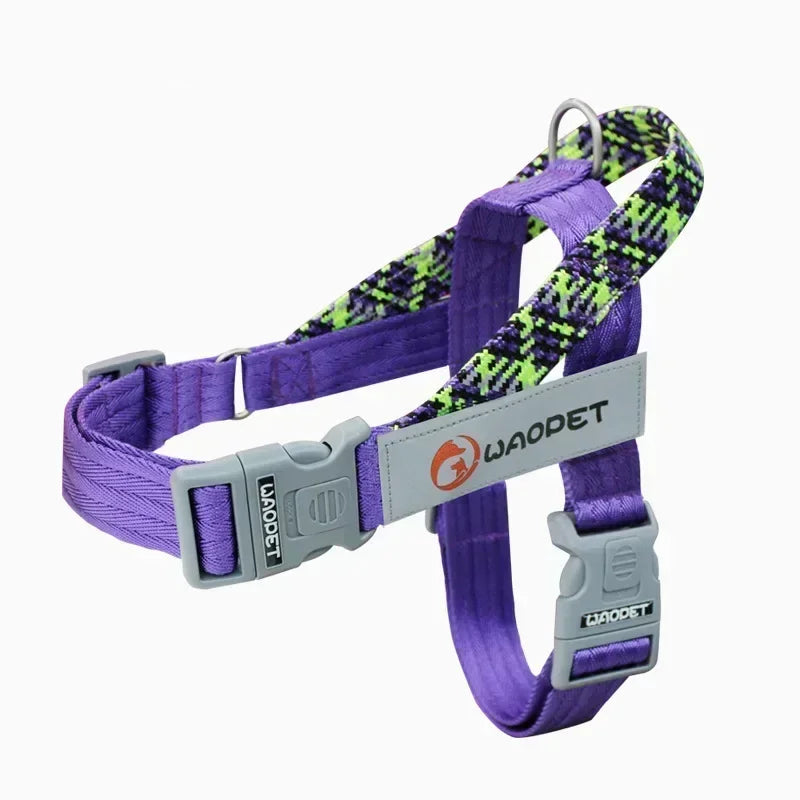 Durable Nylon Medium And Heavy Dog Harness No Pull Reflective Webbing Harness Dogs Walking Handle - PeticaDeals