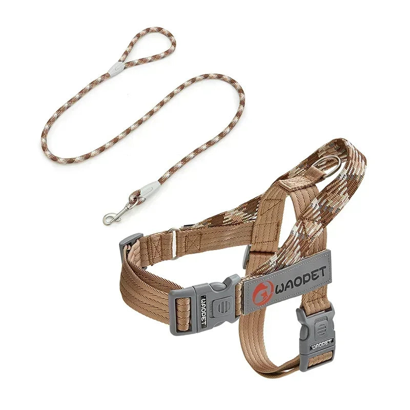 Durable Nylon Medium And Heavy Dog Harness No Pull Reflective Webbing Harness Dogs Walking Handle - PeticaDeals