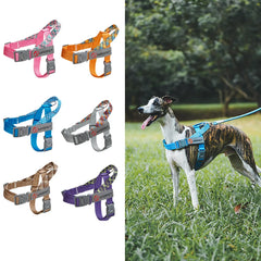 Durable Nylon Medium And Heavy Dog Harness No Pull Reflective Webbing Harness Dogs Walking Handle - PeticaDeals