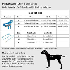 Durable Nylon Medium And Heavy Dog Harness No Pull Reflective Webbing Harness Dogs Walking Handle - PeticaDeals