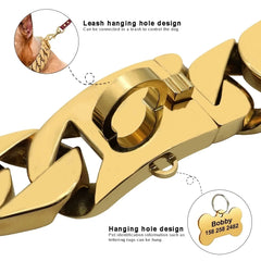 Durable Stainless Steel Dog Gold Silver Chain Lead - PeticaDeals