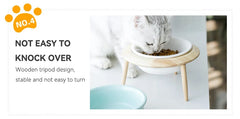 Elevated Cat Ceramic Bowls Height Adjustable Small Dog Food Water - PeticaDeals