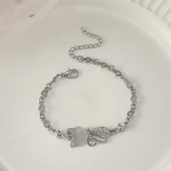 Exquisite Geometry Bracelet Inlaid Zircon Adjustable Cat Bracelet  for Women Rhinestone Crystal Shiny - PeticaDeals