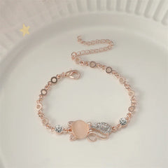 Exquisite Geometry Bracelet Inlaid Zircon Adjustable Cat Bracelet  for Women Rhinestone Crystal Shiny - PeticaDeals