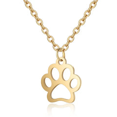 Fashion Hollow Stainless Steel Dog Paw Necklace Women's Jewelry - PeticaDeals