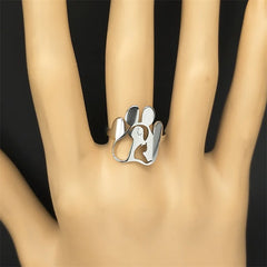 Fashion Ladies Open Ring Stainless Steel Hollow Dog Claw Ring - PeticaDeals