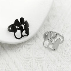 Fashion Ladies Open Ring Stainless Steel Hollow Dog Claw Ring - PeticaDeals